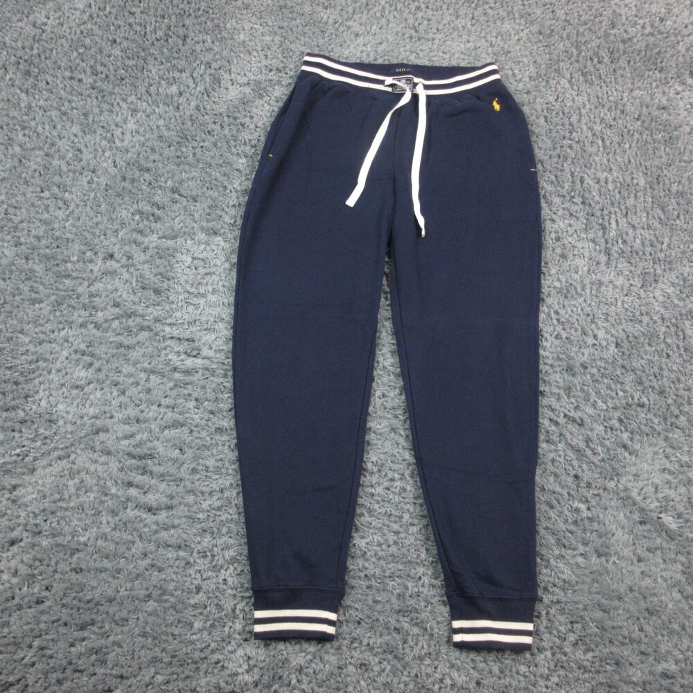 Polo Ralph Lauren Pants Mens Large Navy Blue Sleepwear Drawstring Logo 30x29*